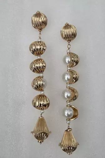 Gold plated dangler earrings