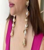 Gold plated dangler earrings