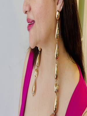 Gold plated dangler earrings 1