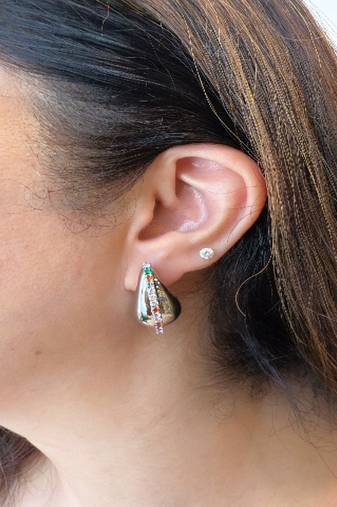 Silver plated stud earrings