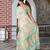 Cream color  cotton shimmer fabric designer printed ethnic girlie saree