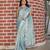 Grey color  cotton shimmer fabric designer printed ethnic girlie saree
