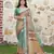 Green cotton shimmer fabric printed ethnic girlie saree