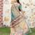 Green color  cotton shimmer fabric designer printed ethnic girlie saree