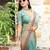 Green color  cotton shimmer fabric designer printed ethnic girlie saree