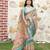 Green color  cotton shimmer fabric designer printed ethnic girlie saree