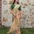 Peach color  cotton shimmer fabric designer printed ethnic girlie saree