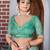 Sea green color  cotton shimmer fabric designer printed ethnic girlie saree