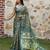 Green color  cotton shimmer fabric designer printed ethnic girlie saree