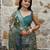 Green color  cotton shimmer fabric designer printed ethnic girlie saree