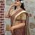Brown color  cotton shimmer fabric designer printed ethnic girlie saree