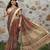 Brown color  cotton shimmer fabric designer printed ethnic girlie saree