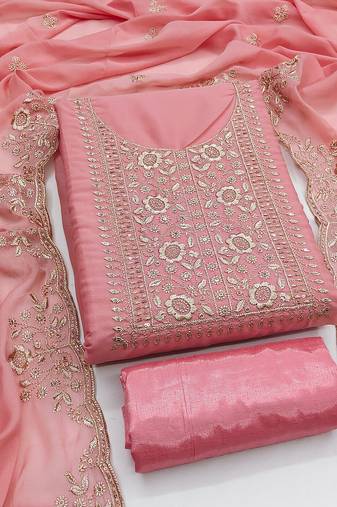 Elegant pink embroidered suit – perfect for festive & wedding occasions