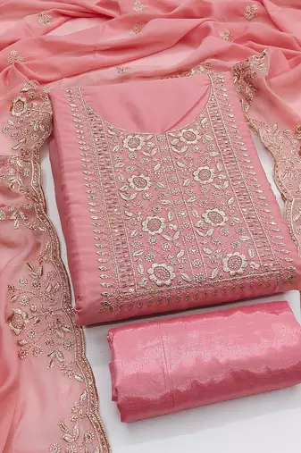 pink embroidered suit     perfect for festive & wedding occasions