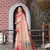Off white color cotton shimmer fabric printed ethnic girlie saree