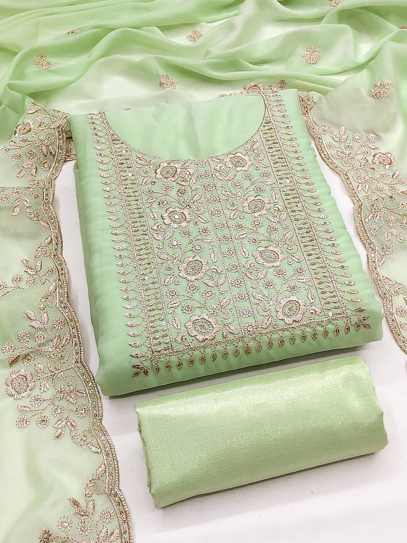 Elegant green embroidered suit – perfect for festive & wedding occasions