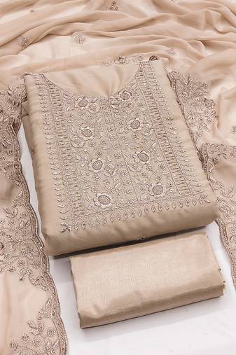 beige embroidered suit     perfect for festive & wedding occasions