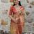 Peach color  cotton shimmer fabric designer printed ethnic girlie saree