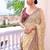 Beige color brasso fabric heavy ceremonial wear bollywood saree