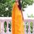 Yellow color chiffon fabric heavy ceremonial wear bollywood saree