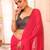 Pink color chiffon fabric heavy ceremonial wear bollywood saree
