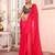 Pink color chiffon fabric heavy ceremonial wear bollywood saree