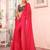 Pink color chiffon fabric heavy ceremonial wear bollywood saree