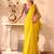 Yellow color chiffon fabric heavy ceremonial wear bollywood saree