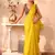 Yellow color chiffon fabric heavy ceremonial wear bollywood saree