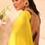 Yellow color chiffon fabric heavy ceremonial wear bollywood saree