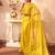Yellow color chiffon fabric heavy ceremonial wear bollywood saree
