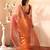 Gold color organza fabric heavy ceremonial wear bollywood saree
