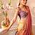Gold color organza fabric heavy ceremonial wear bollywood saree