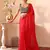 Red color chiffon fabric heavy ceremonial wear bollywood saree