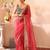 Pink color organza fabric heavy ceremonial wear bollywood saree