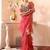 Pink color organza fabric heavy ceremonial wear bollywood saree