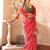 Pink color organza fabric heavy ceremonial wear bollywood saree