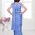 Skyblue shimmer lycra embriodered blouse ready saree