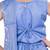 Skyblue shimmer lycra embriodered blouse ready saree