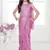 Onion pink shimmer lycra embriodered blouse ready saree
