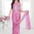 Onion pink shimmer lycra embriodered blouse ready saree