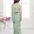 Olive green  shimmer lycra embriodered blouse ready saree