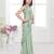 Olive green  shimmer lycra embriodered blouse ready saree