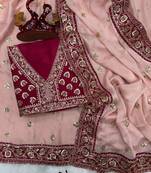 Soft Rangoli Silk Blend Sequins and Dori embroidery worked Saree With Blouse Set For Women's
