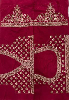 Soft Rangoli Silk Blend Sequins and Dori embroidery worked Saree With Blouse Set For Women's 4