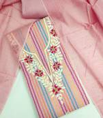 Elegant embroidered floral dress material set with dupatta