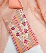 embroidered floral dress material set with dupatta