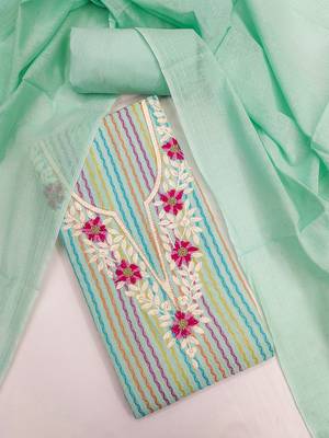 embroidered floral dress material set with dupatta 1