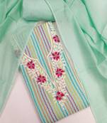 embroidered floral dress material set with dupatta