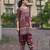Maroon chinon chiffon abstract print festive & party co-ord set